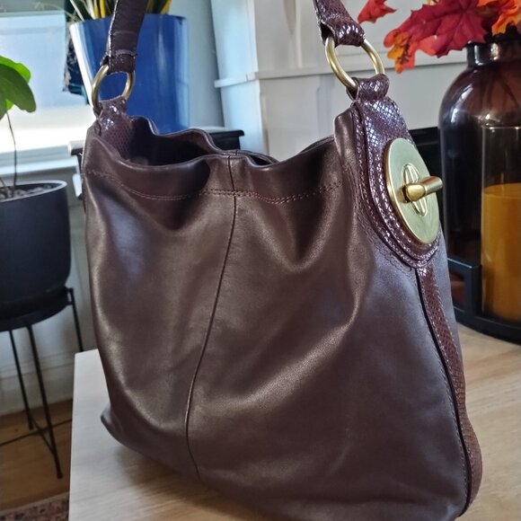 Coach Penelope Hobo shoulder bag with Snake Print Strap - Picture 1 of 8